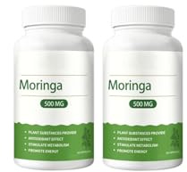Moringa 500 mg, 60 conteggi - Supporta energia, sistema immunitario e digestione,2PCS