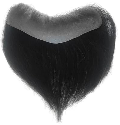QRSTUVXZY Peluca para Hombres Peluquín Frontal for Hombre, con Cabello Humano, Piel sintética, Pieza Frontal con Bucle en V for Cabello con entradas, Sistemas de reemplazo.(3cm x 16cm)