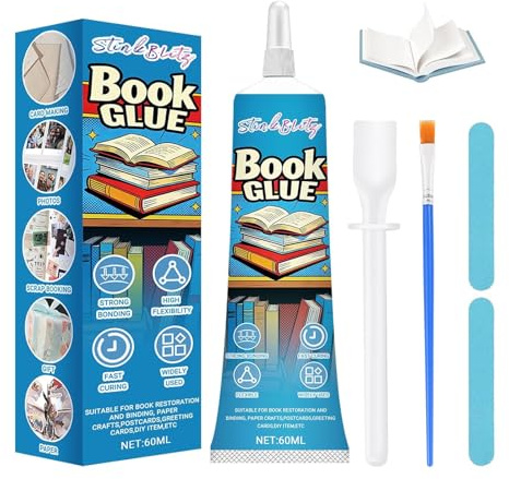 Pegamento para encuadernación transparente, pegamento para libros, flexible, resistente al agua,pegamento extra fuerte, pegamento para reparación de libros, encuadernación, libro nook 60ml