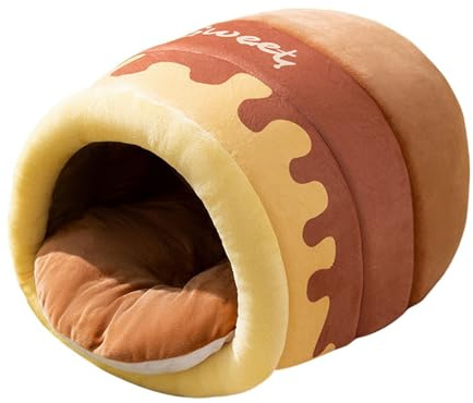 osiuujkw Panier pour Chat Honey Pot, Niche pour Petit Animal, nid pour Chien (Pomranien, Chihuahua), Marron, Taille L, Brun, S