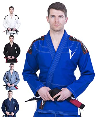 VECTOR SPORTS BJJ Gi Brazilian Jiu Jitsu Gi mit Bonus Weißer Gürtel Ripstop Hose für