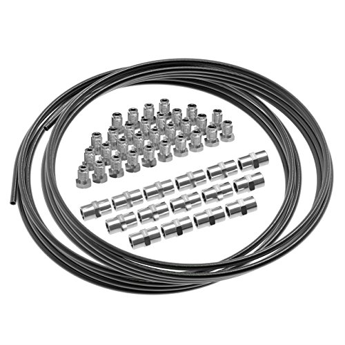 10m Tubo di Freno Ø 4,75 mm Kit + 30 raccordi maschi + 15 connettori M10 x 1 DIN 74 234 Set di Tubi di Acciaio e Accessori dei Freni per Svasatura DIN F
