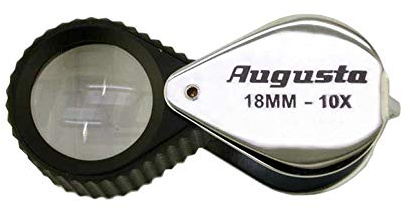 Augusta Uhrmacherlupe Taschenlupe Lupe Ø 18 mm 10-Fach Chrom/Gummi