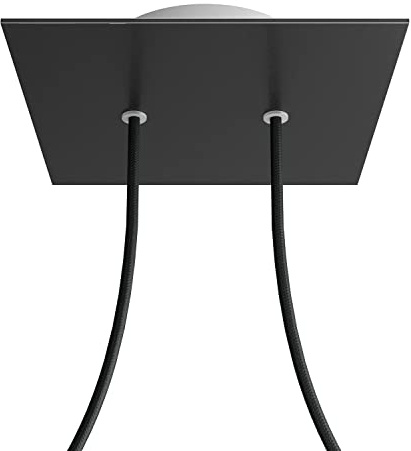 creative cables - Quadratisches 2-Loch und 4 Seitenlöchern Lampenbaldachin, Rose-One-Abdeckung, 200 mm - Mattweiß, Weiß