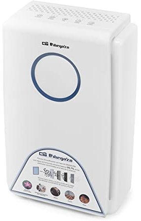 Orbegozo PU 1000 - Purificador de aire con filtro HEPA, 5 etapas de purificación, área hasta 35 m2, temporizador, panel táctil, contra alérgenos y olores, 45 W