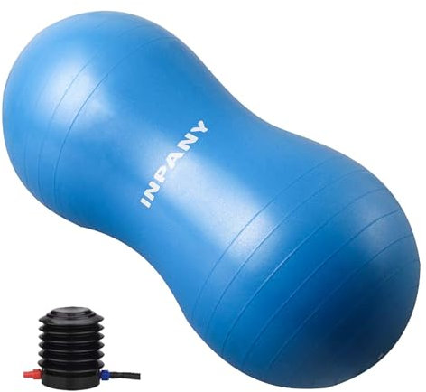INPANY Peanut Ball - Pelota de ejercicio antiestallido para el parto, terapia física para niños, fuerza central, asiento flexible, hogar y gimnasio, silla sensorial para niñas y niños