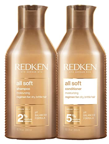 REDKEN All Soft, Shampoo and Conditioner Set, for Dry Hair, Argan Oil, Intense Softness and Shine, 300 ml