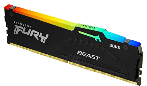 Kingston FURY Beast Negro RGB 16GB 6000MT/s DDR5 CL36 DIMM Memoria gamer para Ordenadores de sobremesa Módulo único - KF560C36BBEA-16