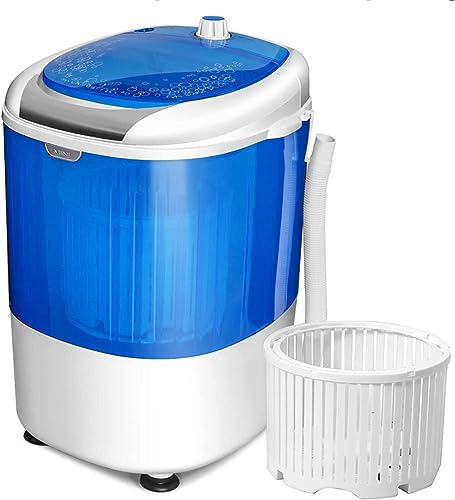 GiantexUK 2-in-1 Mini Washing Machine, Single Tub Washer and Spin Dryer with Timing Function, Portable Laundry Machine for Travel Camping Dormitory and Apartments (Blue + White)