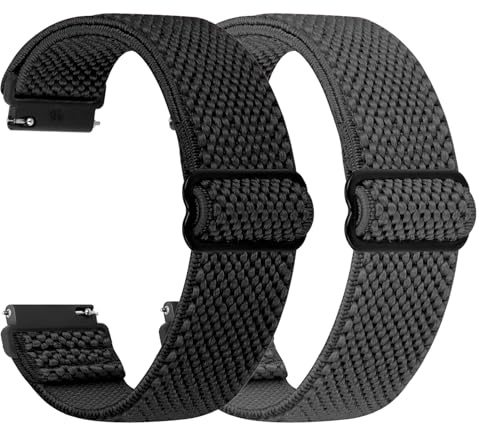 TumpCez - 16mm 18mm 19mm 20mm 22mm 24mm Watch Straps -Quick Release Elastic Nylon Watch Straps -Choose Colour & Watch Lug Width
