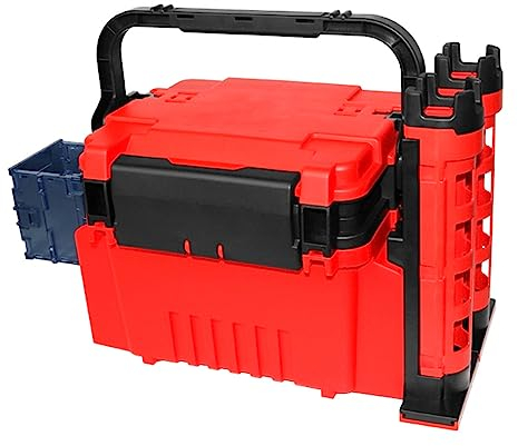 Karlak Angelbox, Reise-Angelkoffer, Box mit Flaschenhalter und Rutenständern