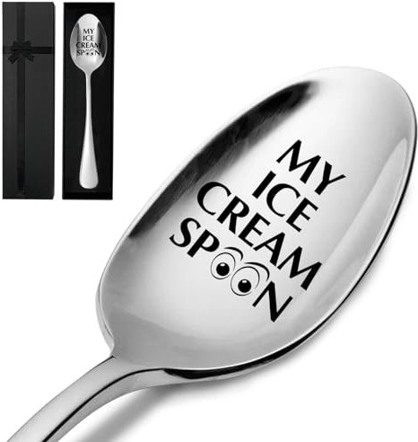 My Ice Cream Spoon,Funny Engraved Stainless Spoon, Ice Cream Spoon,Ice Cream Lovers Gift,Best Friend Spoon Gift(With Gift Box)