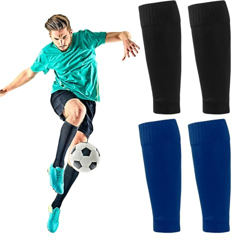 EUPSIIU 2 Pairs of Football Socks, Fußball Schienbeinschutz Socken, Elastic Breathable Sports Socks, Ärmel für Fußballsocken, Training Socks, Football Tube Socks, für Sport und Training