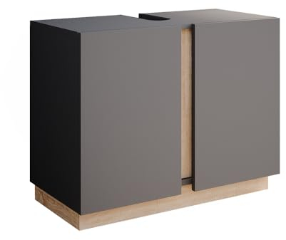 Vicco Waschbeckenunterschrank Anthrazit Gloria 70x56x35 cm - Unterschrank für das Badezimmer, Unterschrank- und Hängeschrank-Kombination