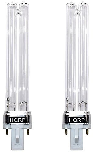 HQRP 2-Pack 9W Bulb G23 Base Replacement for Aerus Electrolux 48710 Compatible with Lux Guardian Air Gen 2 Gen 1 F159B F159A F159D F159E 00498 Air Purifiers