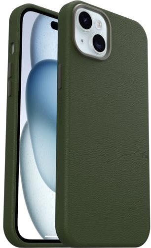 OtterBox Symmetry Cactus Leather MagSafe Hülle für iPhone 15 Plus, Grün | Stoßfest und sturzsicher, Dünne Schutzhülle, 3x getestet nach Militärstandard