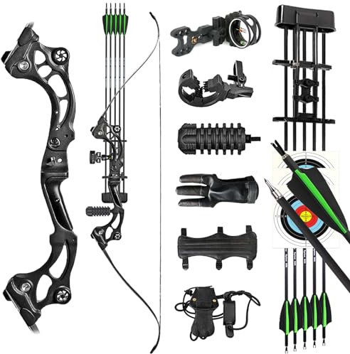ZSHJGJR 30 40 lbs Ensemble Arc Recurve Démontable 64 Pouces Arc Recurve Ensemble de tir à l'arc Arc Recurve pour Adultes Kit Complet de Tir à l'arc avec Flèches Arc Recurve de Chasse (30 lbs)