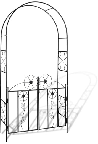 Iiaky Decorative Metal Garden Arch With Gate Outdoor Climbing Plants Archway,Garden Arch Door