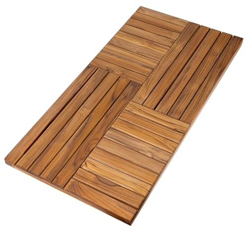 Utoplike Teak Shower Mat Extra Large, Wood Bath Mat for Bathroom(102x51 cm)