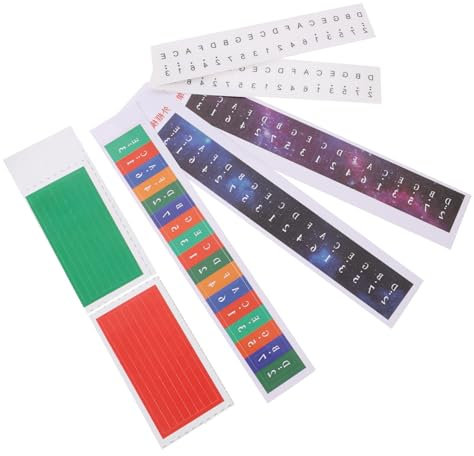 Levemolo 5sätze Notenaufkleber Für Keyboard Tastatur Abnehmbare Trainingsaufkleber Für Daumenklavier Anfänger-lernaufkleber Klavieraufkleber Mit Leuchtender Optik Für Notenlernen