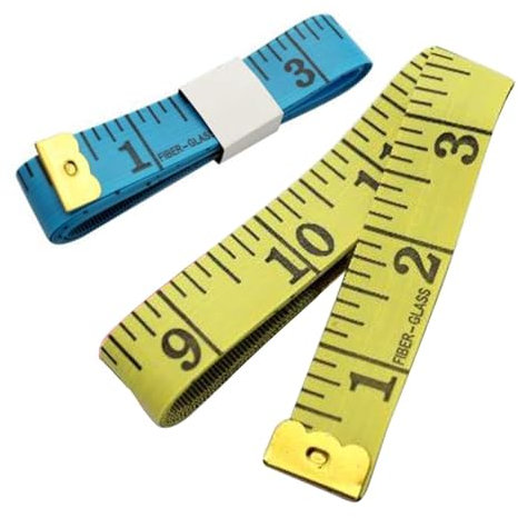 Tape Measure (2-Pack) Suitable for Measuring Body –Soft Sewing Tape 2-Sided - 60 Inches & 150 cm-Tailor Clothing Tape for Body Measurements -Dual Sided Tapes (Blue & Yellow)