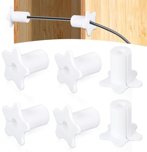 6pcs Cable Routing Kit for Starlink, Silicone Cable Feed Pass Through Bushings Cable Grommet for 5/8 Inch Cables Wall Hole Cable Routing Kit Accessories for Starlink Ethernet Cables (White)