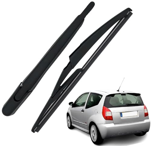 Ruolin Bras Essuie Glace Arrière et Balai Essuie Glace, Arrière de Bras d'Essuie-Glace en Caoutchouc Naturel Toutes Saisons Kit Compatible avec C2 2003-2008