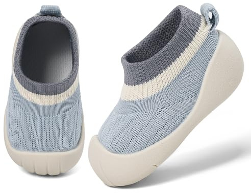 MK MATT KEELY Scarpe Primi Passi Bambini Scarpe Calzino Neonato Scarpine Maglia Traspirante Bambino con Suola Gomma Antiscivolo,Blu,12-18 Mesi