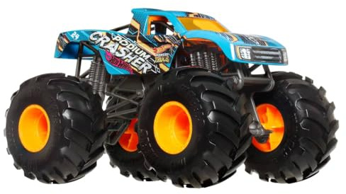 Hot Wheels Monster Trucks Vehículo de Juguete Podium Crasher #24 Escala 1:24 para niños de 3 años en adelante