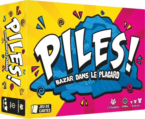 Asmodee - The Lost Boy Entertainment - Piles! - Jeux de société - Jeux de Cartes - Jeu Famille et Enfants à partir de 8 Ans - 2 à 8 Joueurs - 10 Min - Version française