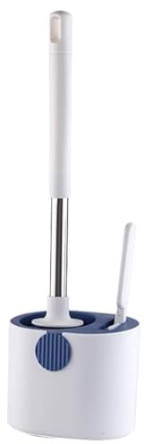BOGAZY Accessoires WC Brosse De Cuvette De Toilette en Poils De Silicone, Brosse À Récurer Murale sur Pied Brosse WC(Blue)