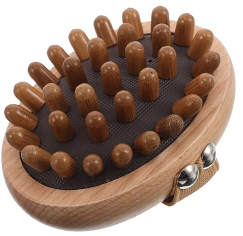 minkissy Massagebürste Holz aus Buchenholz Kopfhautmassagegerät mit Luftkissen Leicht und Tragbar Angenehmer Griff für Frauen zu Hause und Unterwegs