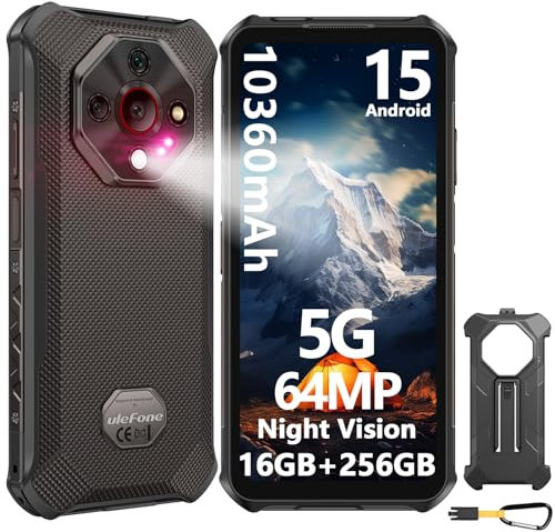 Ulefone Armor X16 Pro 5G Rugged Smartphone 2025 Android 15 Cellulare Rugged 10360mAh/33W, 64MP+25MP Visione Notturna Telefono Indistruttibile 16GB+256GB/2TB, 6.56 FHD+120Hz Gemini AI/Dual SIM/OTG/NFC
