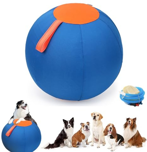 bangminda Hundlekboll 17,7 tum (17,7 tum) spisboll för hundar, kockboll, robust hundleksak, set, hästleksak, stor boll för medelstora och stora hundar, interaktiv hundleksak, träning, spis (45 cm)