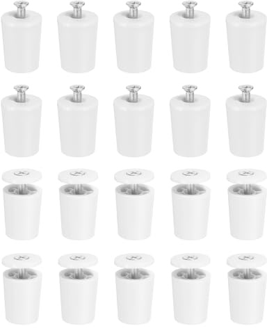 QUARKZMAN 20 Pcs Butée Volet Roulant 28mm Butée de Volet Roulant Bouchon D'Arrêt en Plastique avec Rondelles et Vis pour Stores Enrouleurs Lames de Volet Roulant, Blanc