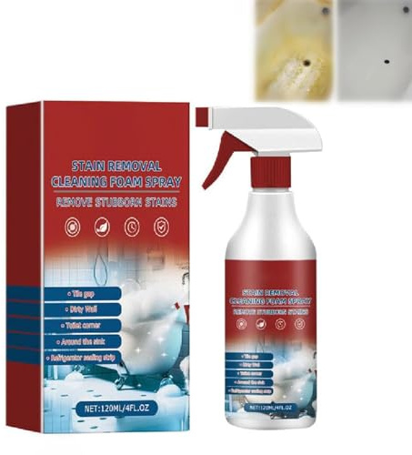 Nettoyant Multi-usages pour Salle de Bain,Limpieza de Espuma Multiusos,Spray Limpiador de Espuma de Baño,Mousse Nettoyante Salle de Bain,120ml Spray Mousse Nettoyant Détachant,120ML