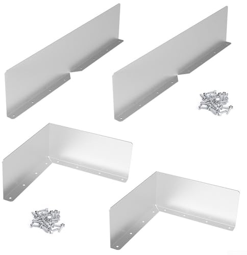 Gdfnmogo Protection anti-éclaboussures en aluminium pour gouttière, contre les débordements d'eau et les dommages aux fondations, 40 x 9 x 2 cm, argenté pour toiture et descentes pluviales (B)