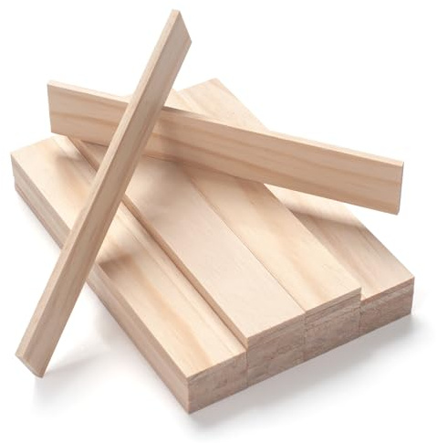 Lot de 30 bandes de bois fines pour travaux manuels, 0,3 x 2,5 x 15,2 cm, baguettes carrées en bois pour travaux manuels, planches de bois plates pour travail du bois, modélisme