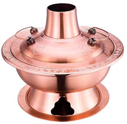 Kopparkastruller, Traditionell kinesisk koppar varm gryta(Gold,32cm)