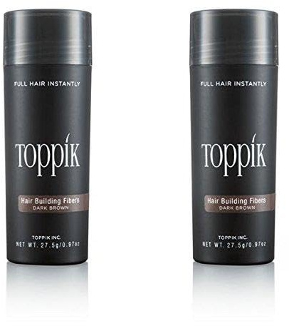 2 x TOPPIK 27,5 g. - Haarverdichter Streuhaar Schütthaar Hair Fibers Microhairs - Sparangebot!, Farbton:Schwarz (Black)