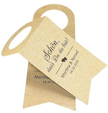 25 Flaschenanhänger Geschenkanhänger Tags Etiketten Anhänger, Papieranhänger Hochzeit Taufe Kommunion Konfirmation Taufe Geburtstag