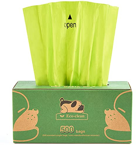 ECO-CLEAN Dog Poop Bags, 500 Count, Leak-Proof, Earth-Friendly, Tissue-Style Dispensing, Big Enough for All Pet Size, Keep Your Hands Safe