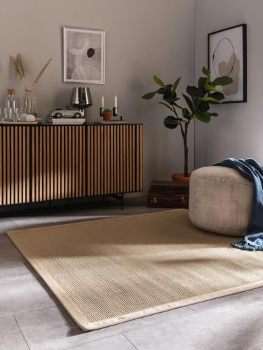 benuta Nest Sisal Naturfaser Teppich Sana - Creme 150x150 cm - Robuster Teppich für Esszimmer & Wohnzimmer - 100% Sisal Naturfaser - Zeitloses Design