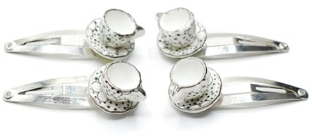 Tasses Lot de 4 Pinces à Cheveux Aiguilles Pinces à Cheveux Miniblings Tasses à Thé Tasse Café Points