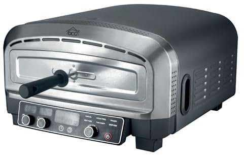 Forno Pizza XXL Professionale, Cuoce in 2 minuti, scalda fino a 400°, Piano cottura in pietra refrattaria da 37x37 cm rimovibile, 2200W 20LT Con pala in alluminio