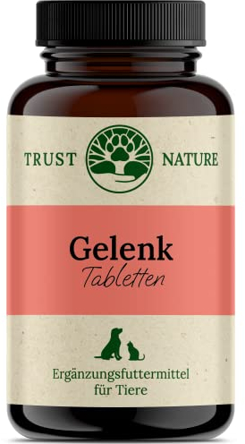 Trust Nature | Gelenktabletten für Hunde | Grünlippmuschel, Glucosamin, Teufelskralle, Bierhefe, Kurkuma, MSM, Vitamin C, Ingwer, bioaktive Kollagenpeptide | 120 Kautabletten I Made in Germany