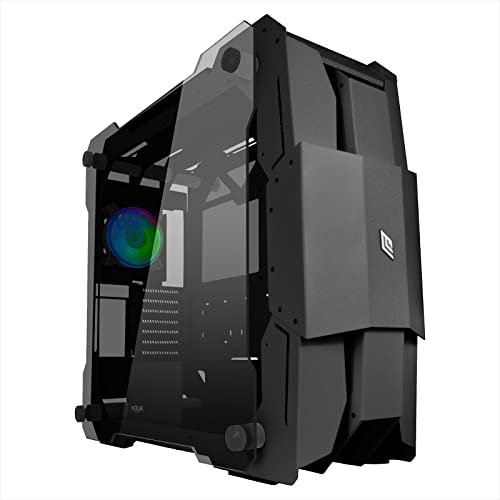 Noua Ego Caja PC Gaming Full Tower ARGB E-ATX, ATX, Micro ATX-ITX, Ventilador PWM ARGB 120mm Preinstalado, Paneles Laterales de Cristal Templado, USB 3.0, Color Negro