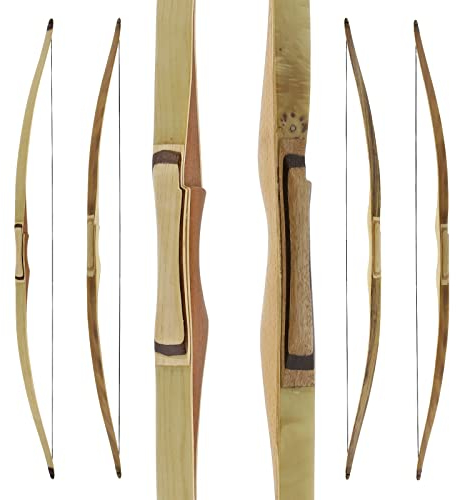 Drake Huntsman - 70 Zoll - 26-60 lbs - Hybridbogen, Verschiedene Designs - Rechtshand - Hybrid aus Langbogen & Recurvebogen (46-50 lbs, Zebrano)