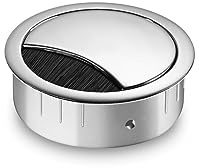 Eisnhauer Kabeldose Edelstahl Chrom poliert 60 mm, für mehrere Kabel geeignet, Bürstendichtung und Abnehmbarer Deckel, Höhe ca. 21 mm