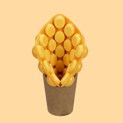 Waffle de burbujas Modelo Fake Hongkong Egg Waffles Faux Food Display Rebound Snack Props Belga Custom Baking 3D Ice Cream-1pc, con soporte de papel